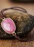 Pulsera Boho, Pulsera de Cuerda, Cuarzo Rosa